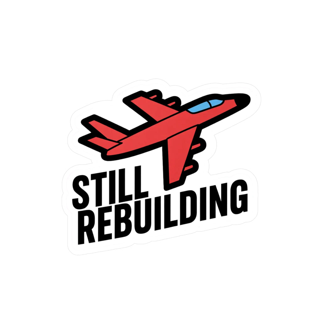Essendon Bombers “Still Rebuilding” Sticker – Red & Black AFL Fan Decal