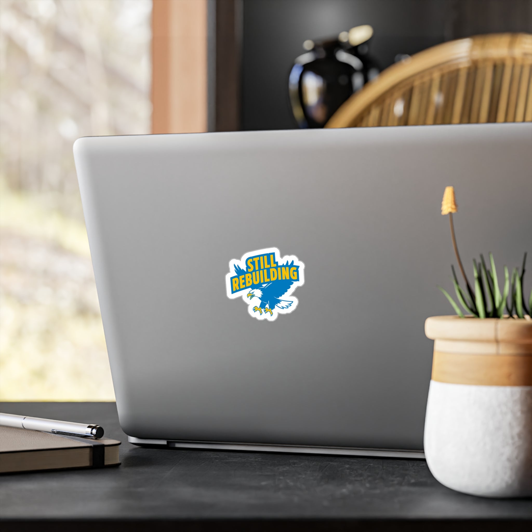 West Coast Eagles “Still Rebuilding” Sticker – Blue & Gold AFL Fan Decal