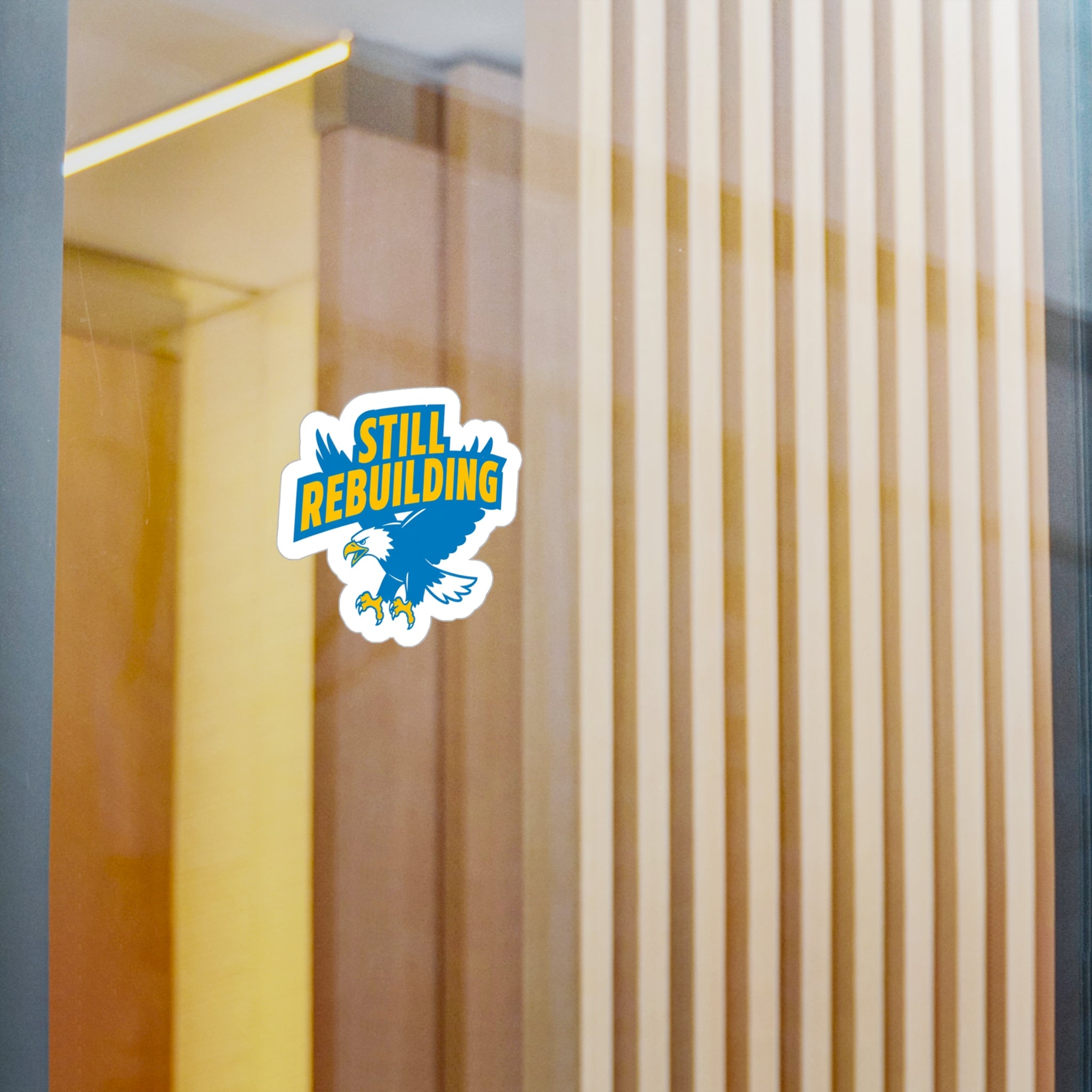 West Coast Eagles “Still Rebuilding” Sticker – Blue & Gold AFL Fan Decal