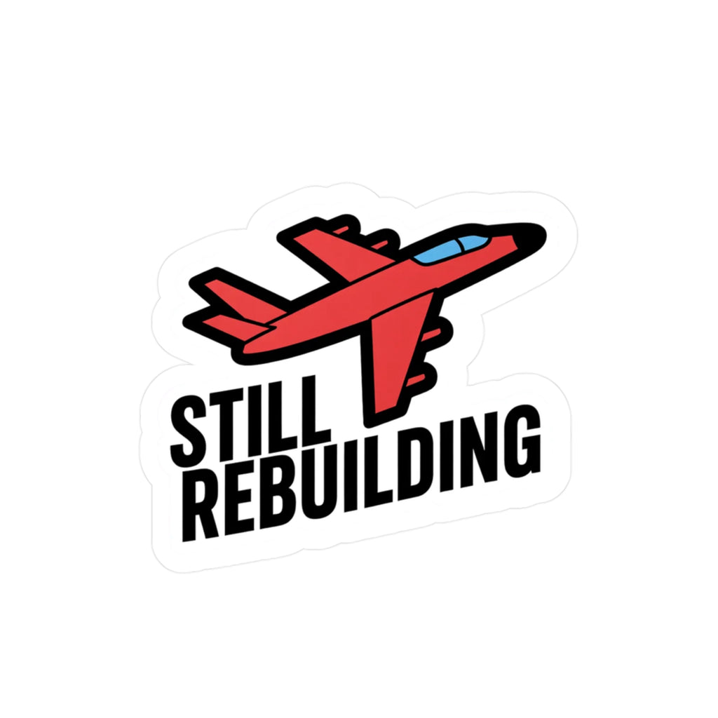 Essendon Bombers “Still Rebuilding” Sticker – Red & Black AFL Fan Decal