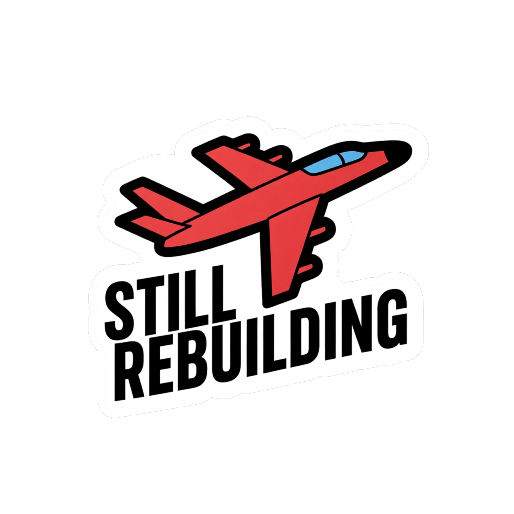 Essendon Bombers “Still Rebuilding” Sticker – Red & Black AFL Fan Decal