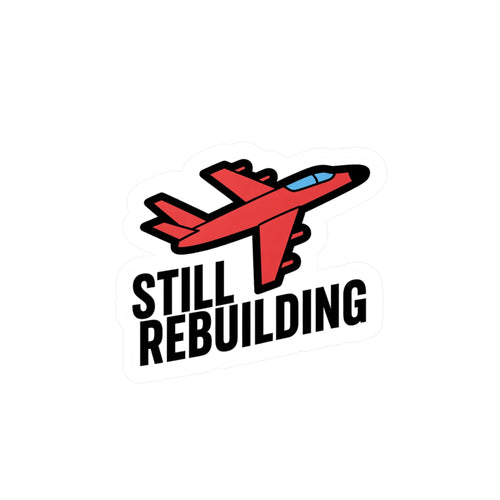 Essendon Bombers “Still Rebuilding” Sticker – Red & Black AFL Fan Decal